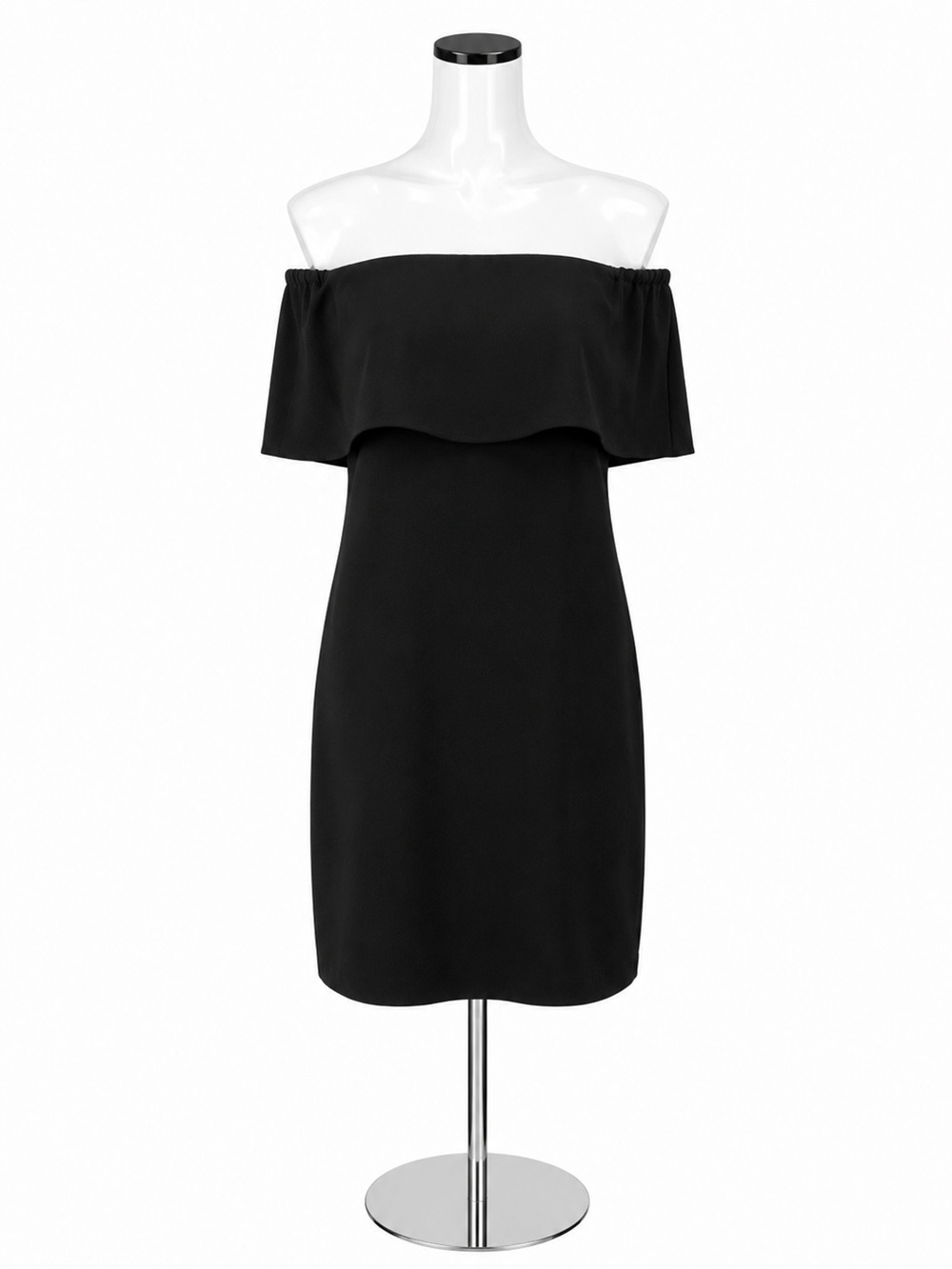 Charles Henry Black Off-The-Shoulder Ruffle Sheath Dress Size XSP